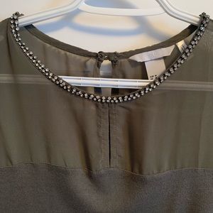Olive Green dress shirt with pretty details